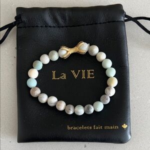 La VIE Gold-Accent Stone Bead Bracelet